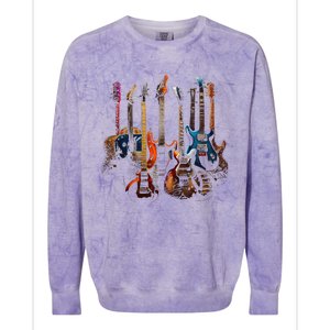 Guitars Guitarists Gift Colorblast Crewneck Sweatshirt