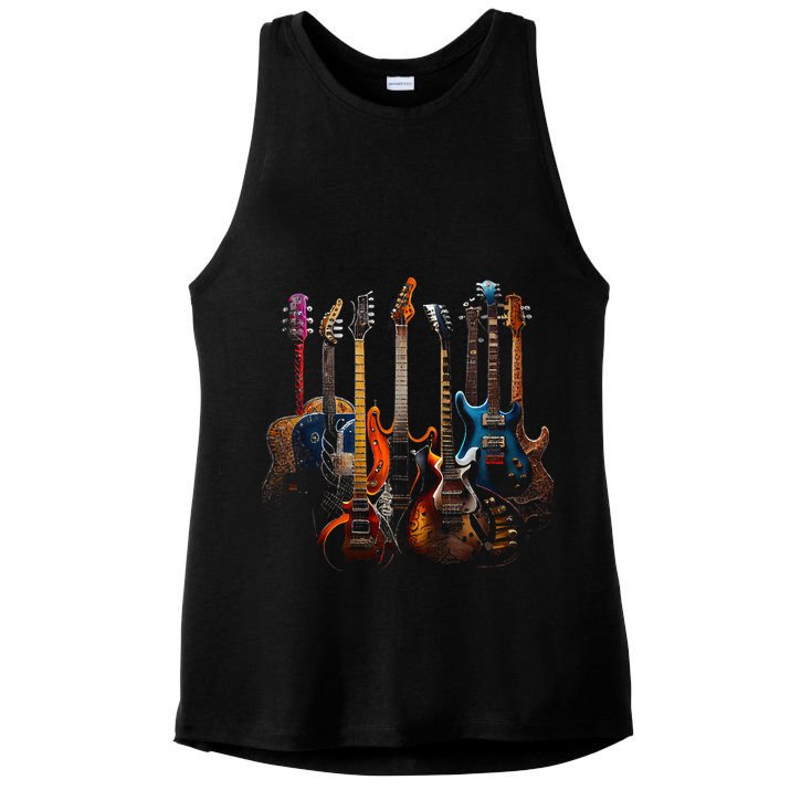 Guitars Guitarists Gift Ladies PosiCharge Tri-Blend Wicking Tank