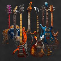 Guitars Guitarists Gift 7 Panel Mesh Trucker Snapback Hat