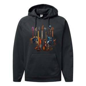 Guitars Guitarists Gift Performance Fleece Hoodie