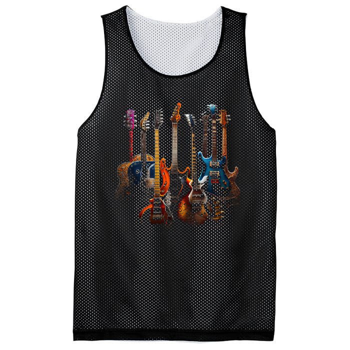 Guitars Guitarists Gift Mesh Reversible Basketball Jersey Tank