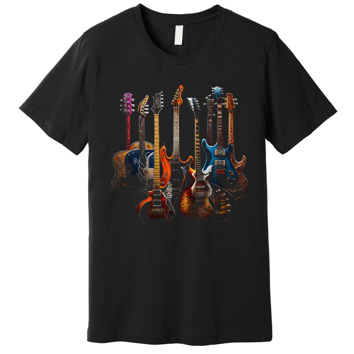 Guitars Guitarists Gift Premium T-Shirt