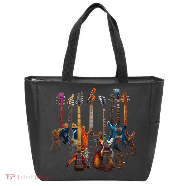 Guitars Guitarists Gift Zip Tote Bag