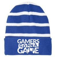 Gamers Gonna Game Striped Beanie with Solid Band