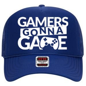 Gamers Gonna Game High Crown Mesh Back Trucker Hat