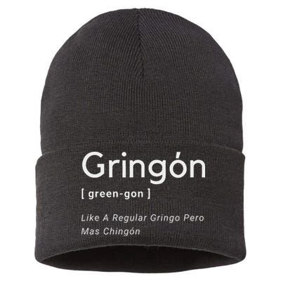 Gringon Green Gon Like A Regular Gringo Pero Mas Chingon Sustainable Knit Beanie