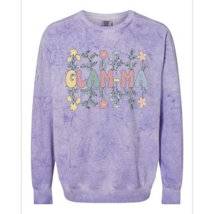 Groovy GlamMa Grandmother Flowers GlamMa Grandma Colorblast Crewneck Sweatshirt