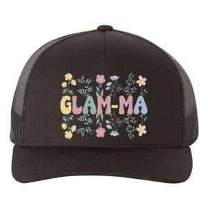 Groovy GlamMa Grandmother Flowers GlamMa Grandma Yupoong Adult 5-Panel Trucker Hat