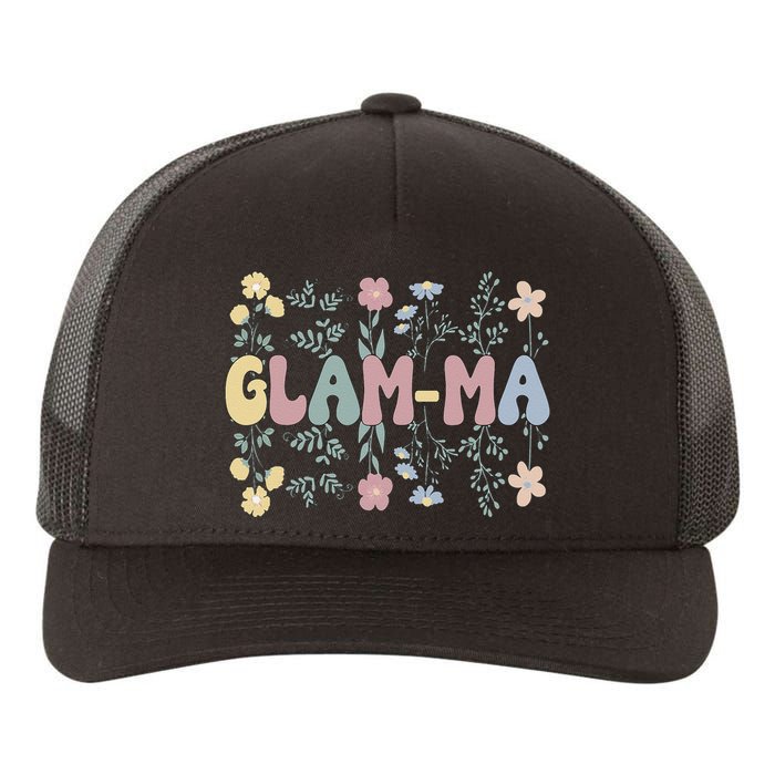 Groovy GlamMa Grandmother Flowers GlamMa Grandma Yupoong Adult 5-Panel Trucker Hat