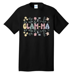 Groovy GlamMa Grandmother Flowers GlamMa Grandma Tall T-Shirt