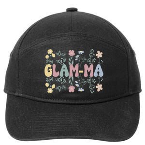 Groovy GlamMa Grandmother Flowers GlamMa Grandma 7-Panel Snapback Hat