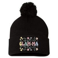 Groovy GlamMa Grandmother Flowers GlamMa Grandma Pom Pom 12in Knit Beanie