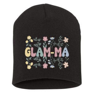 Groovy GlamMa Grandmother Flowers GlamMa Grandma Short Acrylic Beanie