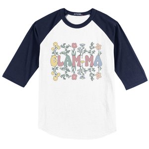 Groovy GlamMa Grandmother Flowers GlamMa Grandma Baseball Sleeve Shirt