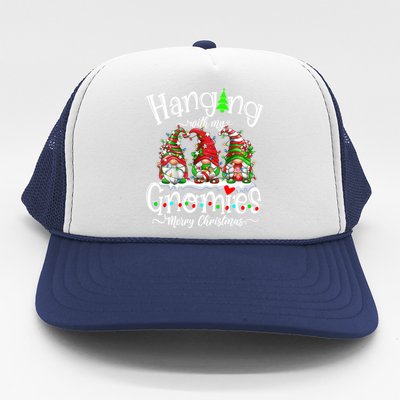 Gnome Garden Gnomes Hanging With My Gnomies Merry Christmas Trucker Hat