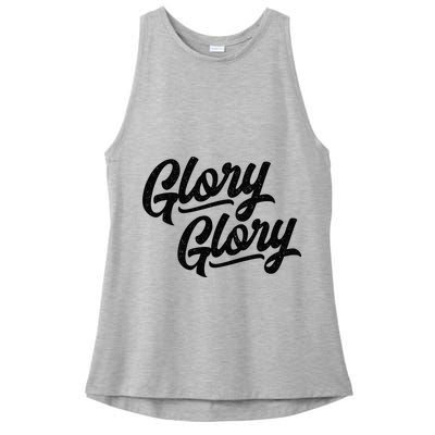 Glory Glory Georgia Rally Fight Song Ladies PosiCharge Tri-Blend Wicking Tank