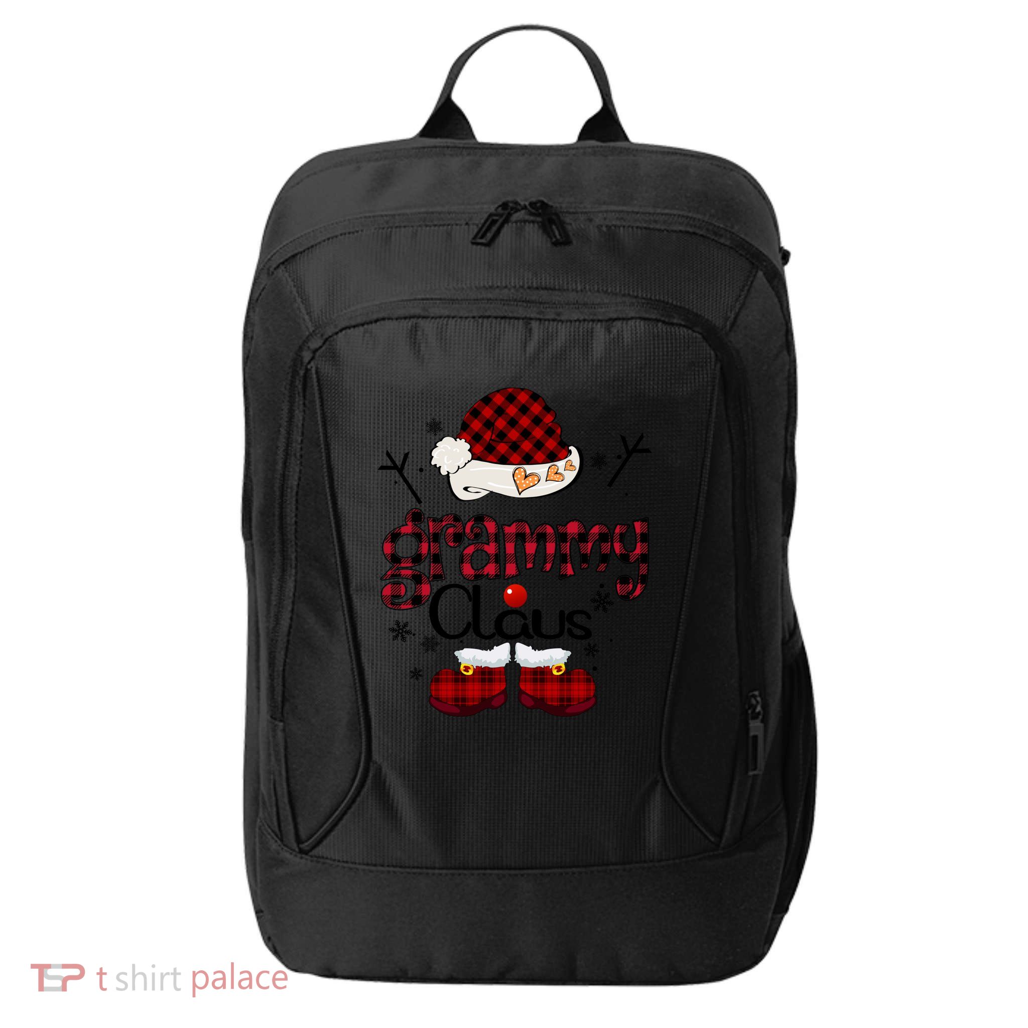 Grandma Gift Grammy Claus Red Plaid City Backpack