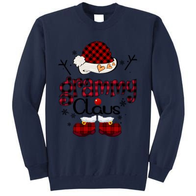 Grandma Gift Grammy Claus Red Plaid Tall Sweatshirt