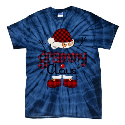 Grandma Gift Grammy Claus Red Plaid Tie-Dye T-Shirt