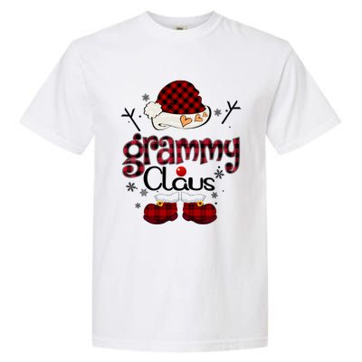 Grandma Gift Grammy Claus Red Plaid Garment-Dyed Heavyweight T-Shirt