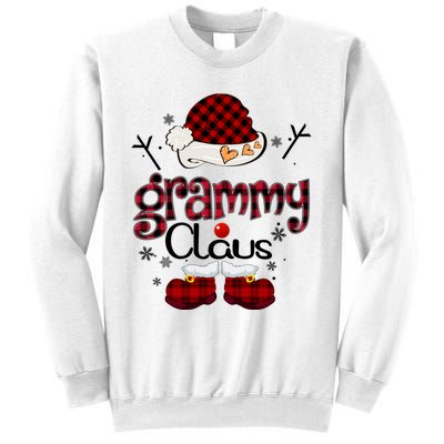 Grandma Gift Grammy Claus Red Plaid Sweatshirt