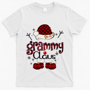 Grandma Gift Grammy Claus Red Plaid T-Shirt