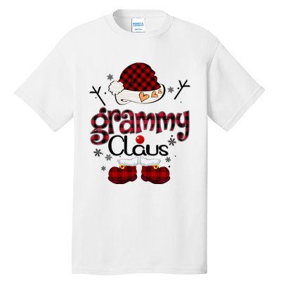 Grandma Gift Grammy Claus Red Plaid Tall T-Shirt