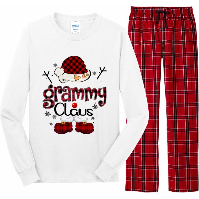 Grandma Gift Grammy Claus Red Plaid Long Sleeve Pajama Set