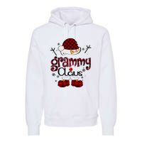 Grandma Gift Grammy Claus Red Plaid Premium Hoodie