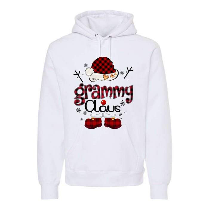 Grandma Gift Grammy Claus Red Plaid Premium Hoodie