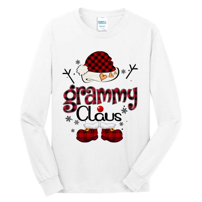 Grandma Gift Grammy Claus Red Plaid Tall Long Sleeve T-Shirt