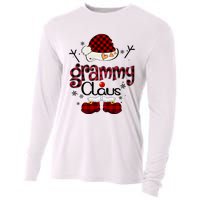 Grandma Gift Grammy Claus Red Plaid Cooling Performance Long Sleeve Crew