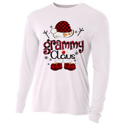 Grandma Gift Grammy Claus Red Plaid Cooling Performance Long Sleeve Crew