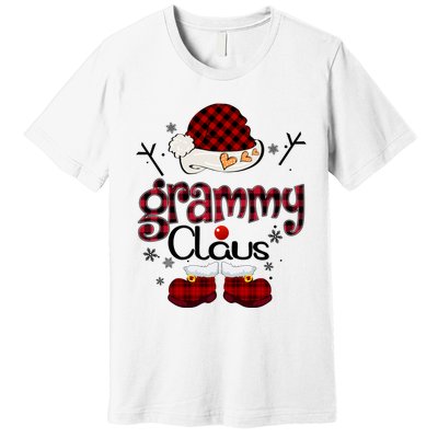 Grandma Gift Grammy Claus Red Plaid Premium T-Shirt