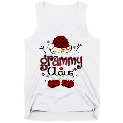 Grandma Gift Grammy Claus Red Plaid Tank Top