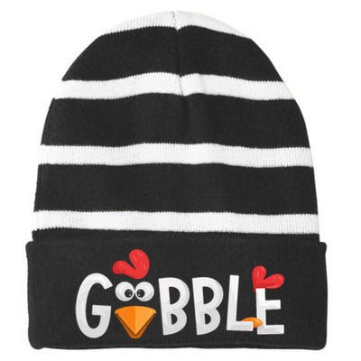 Gobble Gobble Striped Beanie with Solid Band