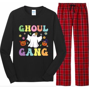 Ghoul Gang Groovy Hey Boo Pumpkin Boo Crew Halloween Retro Funny Gift Long Sleeve Pajama Set