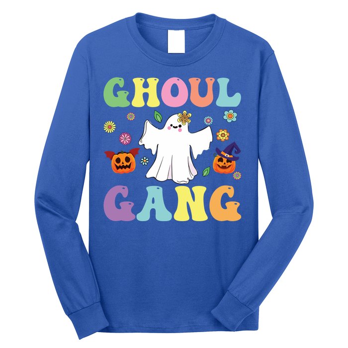 Ghoul Gang Groovy Hey Boo Pumpkin Boo Crew Halloween Retro Funny Gift Long Sleeve Shirt