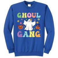 Ghoul Gang Groovy Hey Boo Pumpkin Boo Crew Halloween Retro Funny Gift Tall Sweatshirt