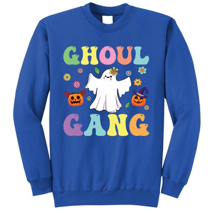 Ghoul Gang Groovy Hey Boo Pumpkin Boo Crew Halloween Retro Funny Gift Tall Sweatshirt