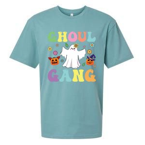 Ghoul Gang Groovy Hey Boo Pumpkin Boo Crew Halloween Retro Funny Gift Sueded Cloud Jersey T-Shirt