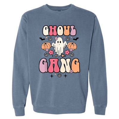 Ghoul Gang Groovy Hey Boo Pumpkin Boo Crew Halloween Costume Great Gift Garment-Dyed Sweatshirt