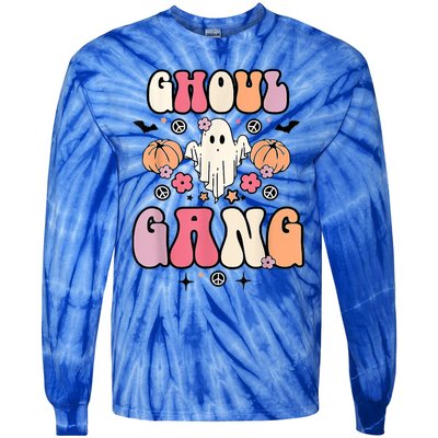 Ghoul Gang Groovy Hey Boo Pumpkin Boo Crew Halloween Costume Great Gift Tie-Dye Long Sleeve Shirt