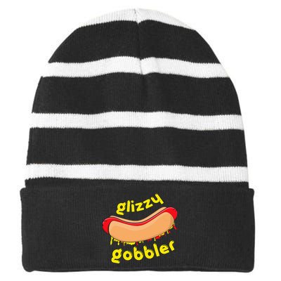 Glizzy Gobbler Glizzy Gladiator Hotdog Guzzler Striped Beanie with Solid Band