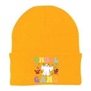 Ghoul Gang Groovy Hey Boo Pumpkin Boo Crew Halloween Retro Funny Gift Knit Cap Winter Beanie