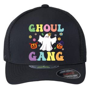 Ghoul Gang Groovy Hey Boo Pumpkin Boo Crew Halloween Retro Funny Gift Flexfit Unipanel Trucker Cap