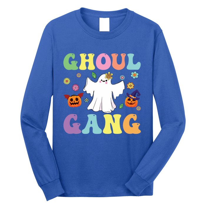 Ghoul Gang Groovy Hey Boo Pumpkin Boo Crew Halloween Retro Funny Gift Long Sleeve Shirt