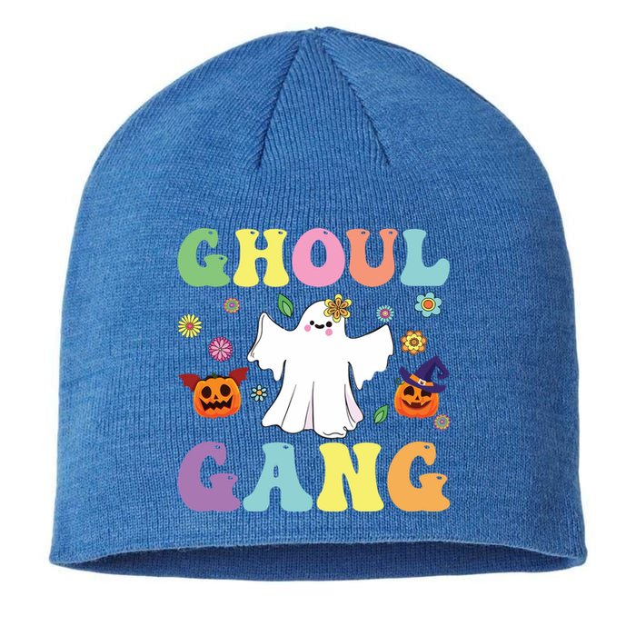 Ghoul Gang Groovy Hey Boo Pumpkin Boo Crew Halloween Retro Funny Gift Sustainable Beanie