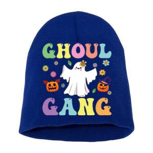 Ghoul Gang Groovy Hey Boo Pumpkin Boo Crew Halloween Retro Funny Gift Short Acrylic Beanie