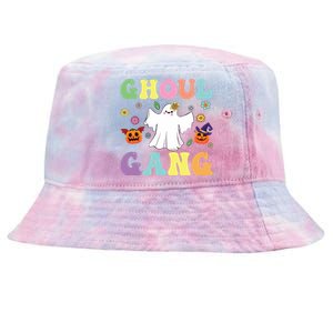 Ghoul Gang Groovy Hey Boo Pumpkin Boo Crew Halloween Retro Funny Gift Tie-Dyed Bucket Hat